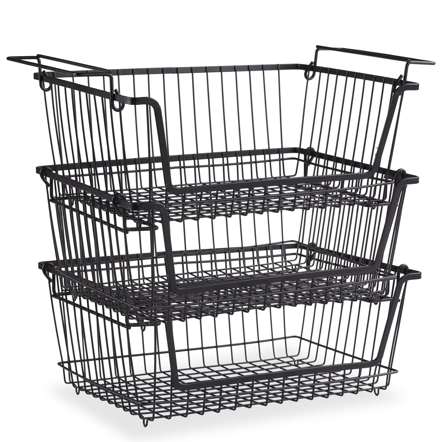 ブラック ワイヤーバスケット 2個セット Amazon.co.jp: Dopool バスケット ワイヤー 2個組 カゴ 積み重ね 大